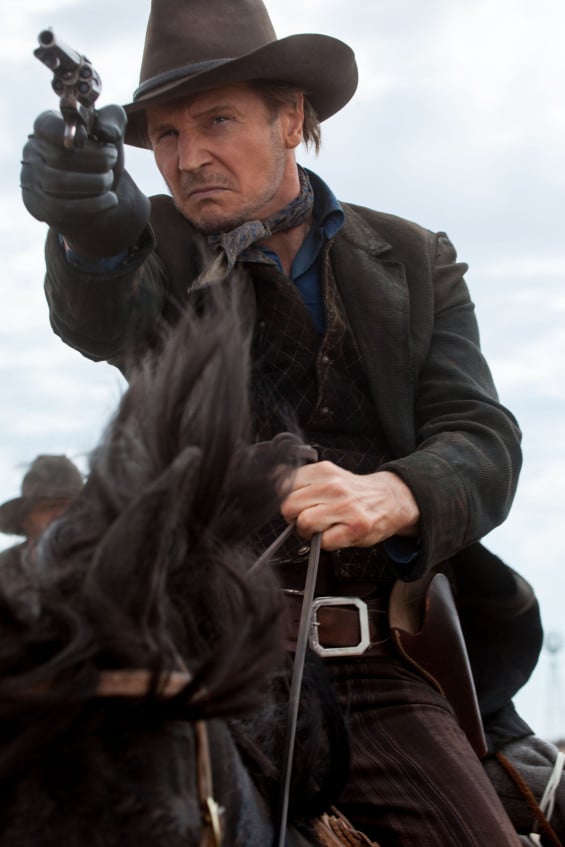 Film Title: A Million Ways to Die in the West LIAM NEESON as notorious outlaw Clinch Leatherwood in "A Million Ways to Die in the West", the new comedy from director, producer and co-writer Seth MacFarlane, who plays a formerly cowardly sheep farmer who must put his newfound courage to the test. Photo Credit: Lorey Sebastian Copyright: © 2014 Universal Studios. ALL RIGHTS RESERVED.