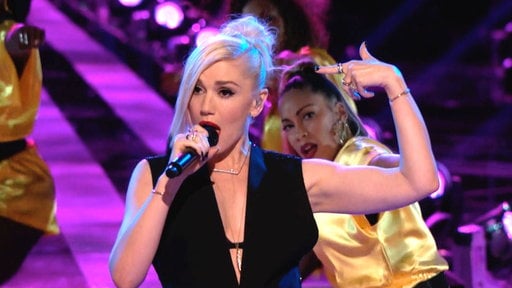 "The Voice" Season 7 coach and pop star Gwen Stefani performs Hollaback Girl on NBC's "The Voice" on May 5, 2014.