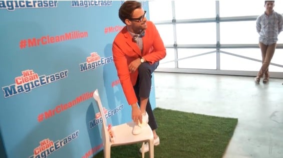 One of celebrity stylist Brad Goreski's favorite Mr. Clean Magic Eraser uses is cleaning white sneakers!