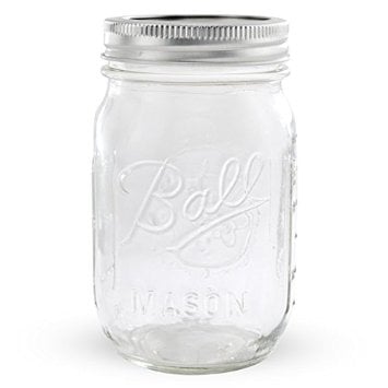 Ball Mason Jar with Lid - Regular Mouth - 16 oz. Available at Amazon.com