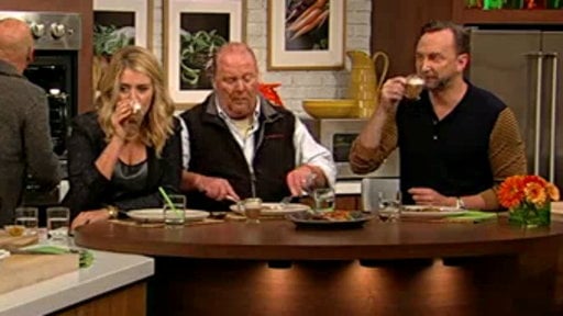 "The Chew's" Daphne Oz, Mario Batali and Clinton Kelly love chef Carla Hall's recipe for spiced tea with pumpkin whipped cream (from the Tuesday, September 30th episode).