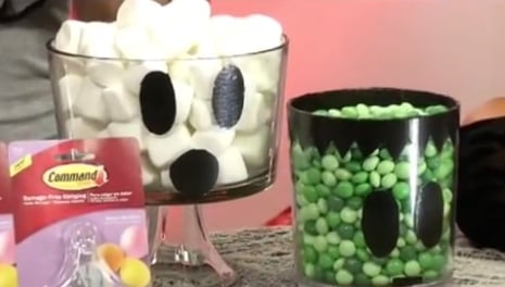 Fun Halloween candy dishes, Jennifer Farrell adorned for her party!