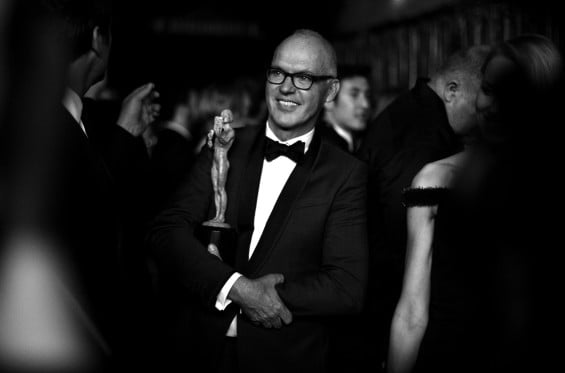TNT's 21st Annual Screen Actors Guild Awards - Alternative Views LOS ANGELES, CA - JANUARY 25: (EDITORS NOTE: THIS IMAGE WAS SHOT IN BLACK & WHITE) Actor Michael Keaton attends TNT's 21st Annual Screen Actors Guild Awards at The Shrine Auditorium on January 25, 2015 in Los Angeles, California. 25184_023 (Photo by Charley Gallay/WireImage)