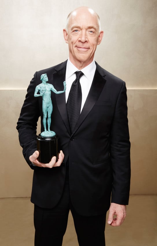 LOS ANGELES, CA - JANUARY 25: (Exclusive Coverage) J.K. Simmons poses during TNT's 21st Annual Screen Actors Guild Awards at The Shrine Auditorium on January 25, 2015 in Los Angeles, California. 25184_016 (Photo by Kevin Mazur/WireImage) *** Local Caption *** J.K. Simmons