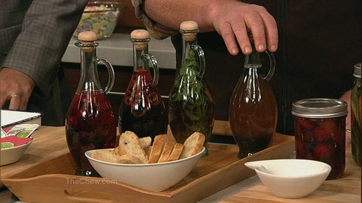 Chef Mario Batali shows us how to make delicious flavored vinegar, and Clinton Kelly (Clinton's Craft Corner) dishes the secret to making a beautiful decoupage cocktail tray on the Tuesday, February 10th episode of "The Chew"!