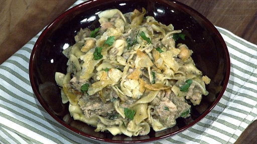 Learn how to make the delicious tuna noodle casserole that chef Michael Symon made on "The Chew" on Tuesday, February 24th.