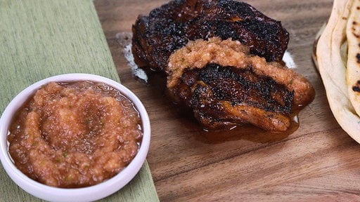 Learn how to make the delicious jerk chicken with spicy pineapple ketchup and roti that chef Mario Batali made on "The Chew" on Friday, February 27th.