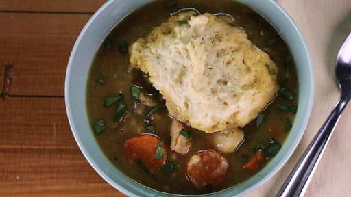 Clinton Kelly, chef Carla Hall and actor Dev Patel show you how to make the delicious and amazing chicken & dumplings that they made on "The Chew" on Monday, March 9, 2015.
