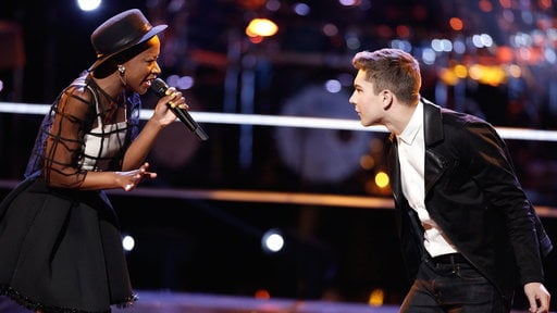 The Voice: Team Pharrell's Kimberly Nichole and Lowell Oakley battle with their version of Elvis Presley's "Hound Dog"!
