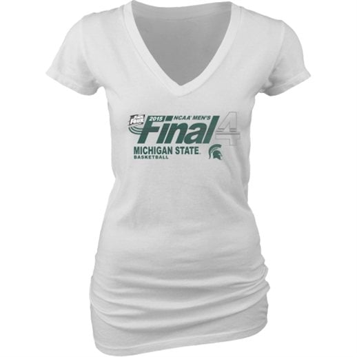 Michigan State Spartans Women's White 2015 NCAA Men's Basketball Tournament Final Four Bound T-Shirt