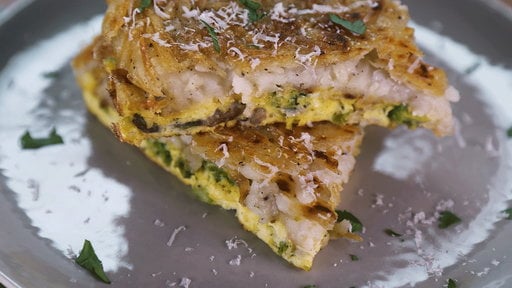 Learn how to make the amazing brunch inspired hash brown frittata that Clinton Kelly made on "The Chew" on Monday, April 13, 2015 on "The Chew"!