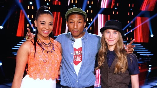 Watch The Voice season 8: Behind the Voice Top 10: Team Pharrell's talented Koryne Hawthorne and Sawyer Fredericks talk about family, music taste and dish on their amazing coach!