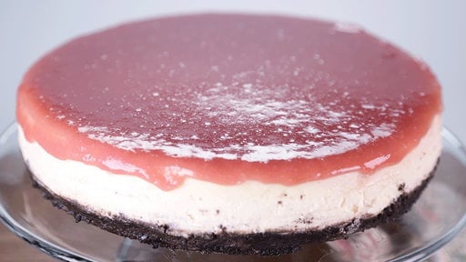 Chef Carla Hall shows you how to make buttermilk cheesecake with a rhubarb glaze on the Wednesday, May 13th episode of "The Chew".
