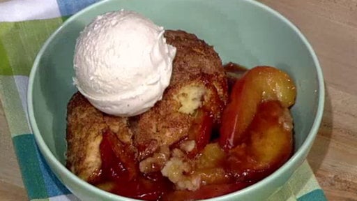 Learn how to make the delicious Southern inspired drop biscuit peach cobbler that chef Carla Hall made on "The Chew" on Tuesday, June 9th.