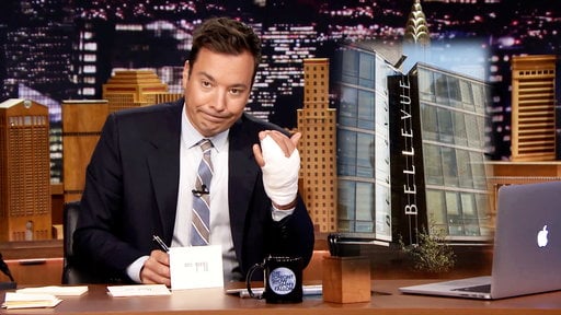 On the Friday, July 17, 2015 episode of "The Tonight Show Starring Jimmy Fallon", Jimmy penned thank you notes to summer beers; Greece's financial collapse and yogurt; Bobby Jindal, his kids and a puppy; Bernie Sanders and Donald Trump and the presidential election; The doctors at Bellevue hospital for saving his finger and Hamburger Helper; Share a Coke Bottle; ESPN's Body Issue; Nantucket Nectars and Snapple. Be sure to watch the video below to see Jimmy Fallon pen his hilarious Friday night thank you notes!