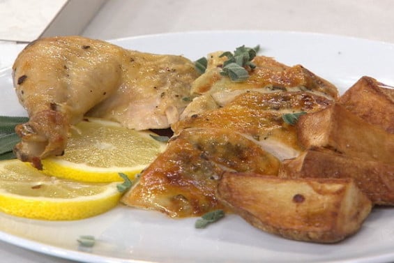 Watch Joel Gamoran, senior resident chef at Sur La Table in New York City show Kathie Lee Gifford and Hoda Kotb how to make a delicious five ingredient roasted chicken and potatoes on the Tuesday, February 23rd episode of the Today show! video
