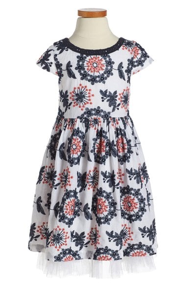 Ruby & Bloom 'Freida' Embroidered Dress (Toddler Girls, Little Girls & Big Girls) White Floral Motif dresses for toddler girls back to school preschoolers