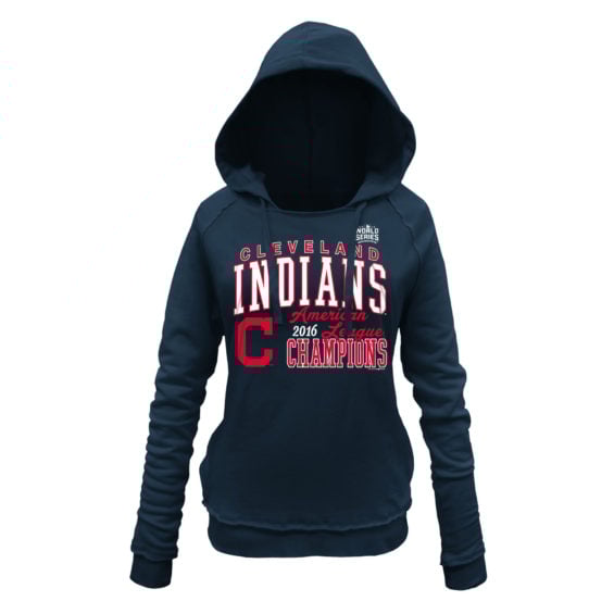5th & Ocean by New Era Cleveland Indians Women's Navy 2016 American League Champions Pullover Hoodie