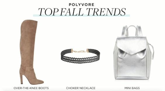 Polyvore Senior Fashion Editor Amy Wicks shared that over the knee boots, chokers and mini bags are going to be very popular for fall 2016. candace rose fall fashion trends candie anderson blog interview