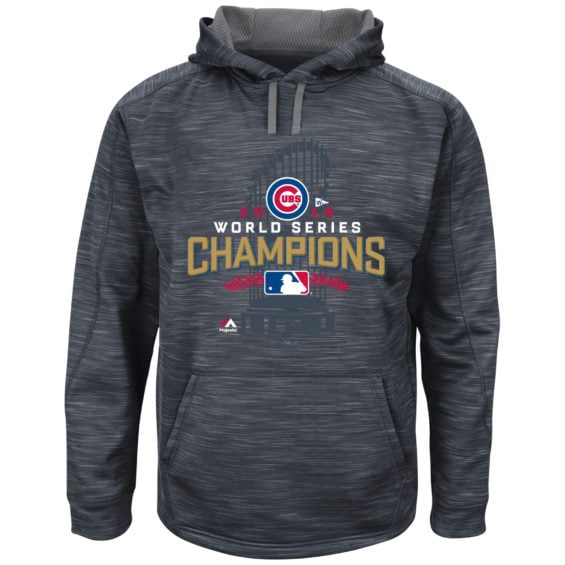 Majestic Chicago Cubs Charcoal 2016 World Series Champions Locker Room Streak Fleece Pullover Hoodie