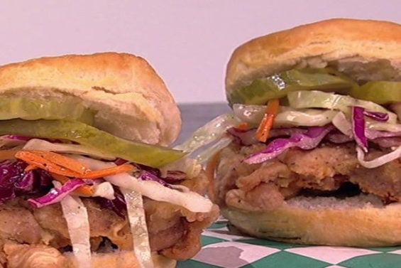 Watch Clinton Kelly make delicious fried chicken biscuit sandwiches with coleslaw (aka fried chicken biscuit sammies) inspired by his favorite fried chicken sandwich from Bubby's restaurant in NYC on the Monday, January 16, 2017 episode of "The Chew."