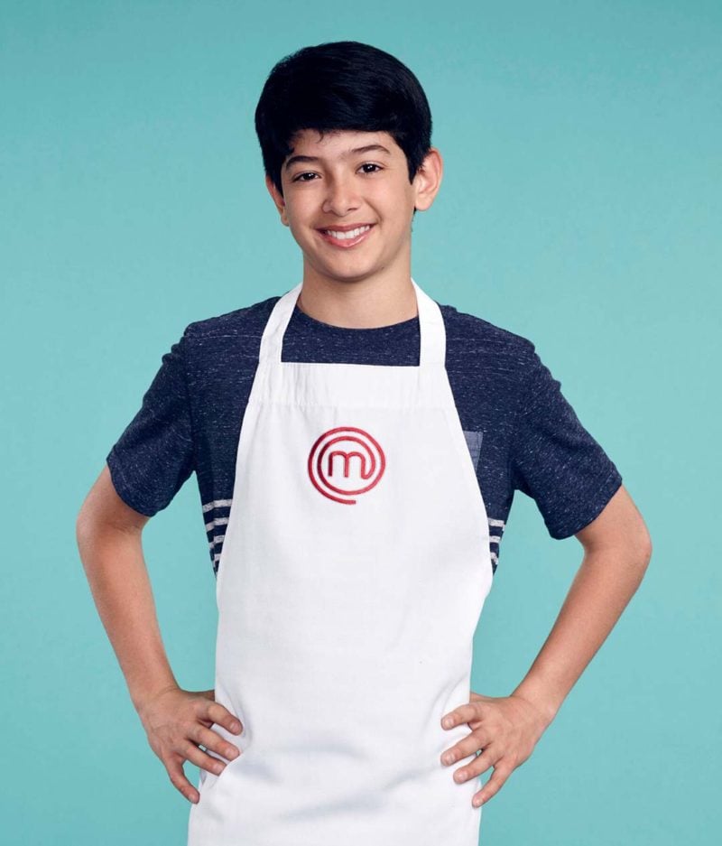 Fox MasterChef Junior contestant Adam Wadhwani of Sacramento, California shares his chicken Kiev with asparagus dish with Candace Rose! Credit: Greg Gayne / FOX. © 2017 FOX Broadcasting Co.