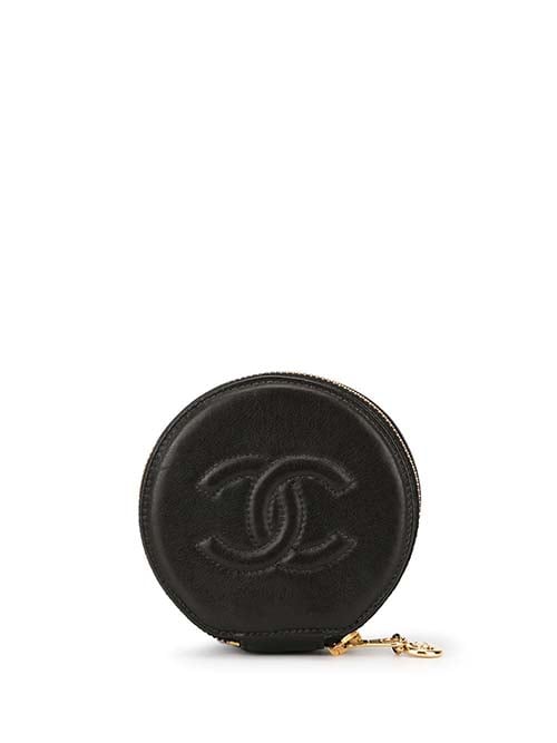 CHANEL PRE-OWNED CC jewellery case black gold celebrities