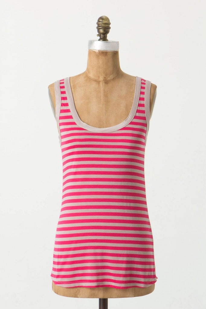 AG Striped Scoopneck Tank in Pink and Gray. Anthropologie