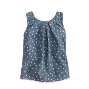 Girls' peek-a-boo top in star chambray. J.Crew