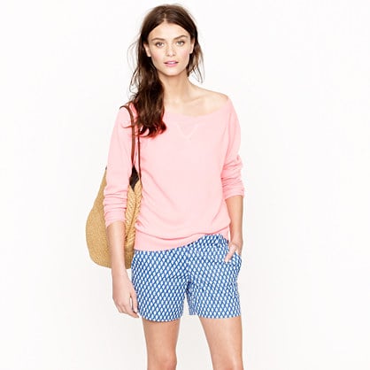 5" short in arrowhead ikat in sapphire. J. Crew