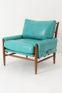 Rhys Mid-Century Modern-Inspired Chair in Caribbean Blue (Turquoise). Anthropologie