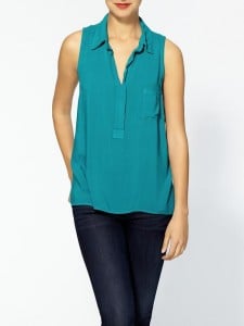 Splendid Sleeveless Shirt in Teal. Piperlime