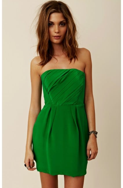 Naven Foxy Strapless Dress in Emerald Green. Shop Planet Blue