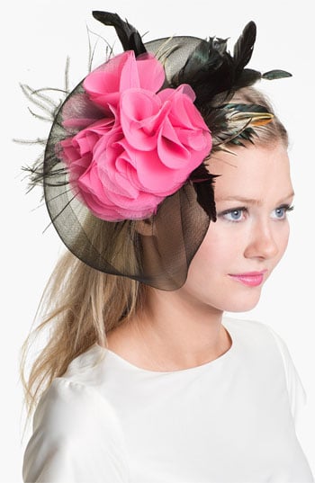 Cara Fascinator Headband in black/pink. Nordstrom