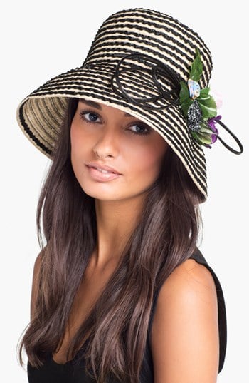 Down Striped Brim Hat in Natural Black. Nordstrom