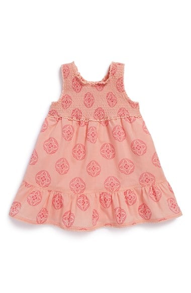 egg by susan lazar Sleeveless Cotton Dress (Baby Girls) in Coral