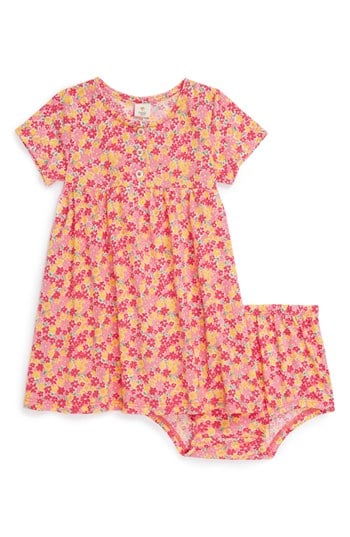 Tucker + Tate 'Button' Floral Print Sundress & Bloomers (Baby Girls)