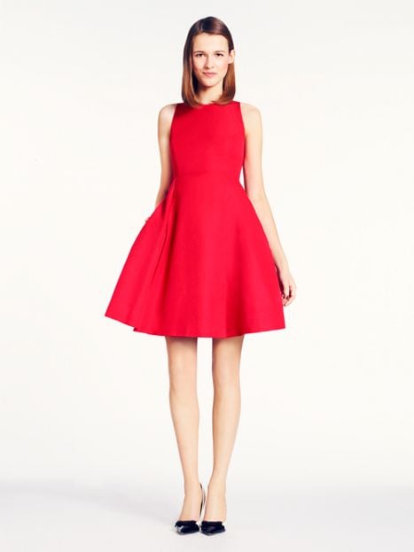 fit and flare kate spade angelika dress in lacquer red