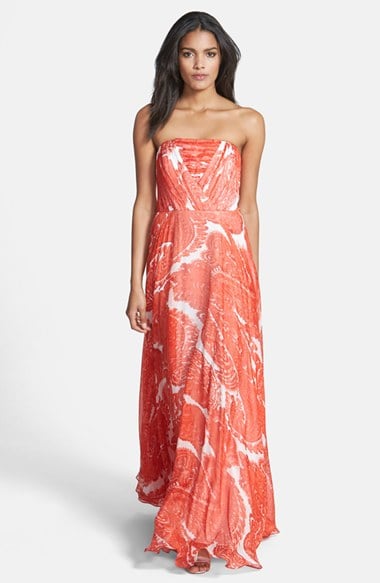 Milly 'Monica' Print Silk Maxi Dress in Poppy