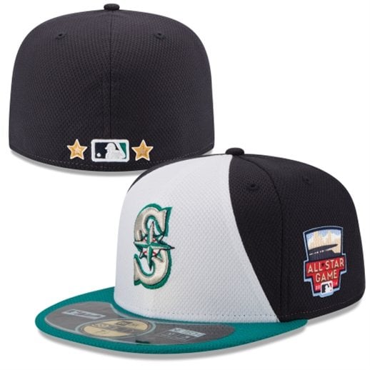 Seattle Mariners New Era Authentic Collection All-Star Game Diamond Era On-Field 59FIFTY Hat with 2014 All-Star Patch - White/Navy Blue