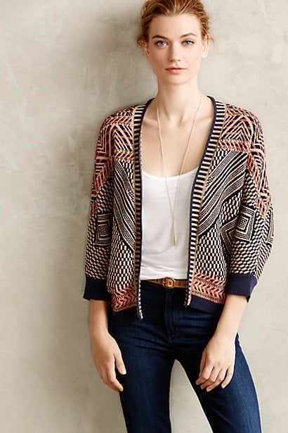Moth Jacquard Circle Cardi Anthropologie Candace Rose