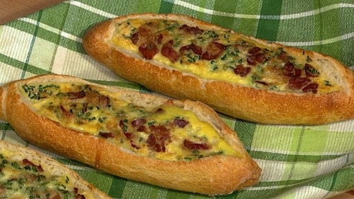 Bacon Egg and Cheese boats, Learn how to make "The Chew" co-host Clinton Kelly's bacon, cheese and egg boats for your weekend brunch