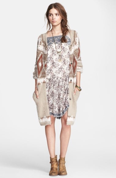 Free People Frosted Fair Isle Cardigan in Natural Combo
