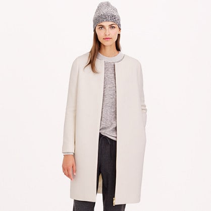 J.Crew DOUBLE-CLOTH COLLARLESS COAT item a8918 in Antique White
