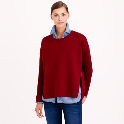 J.Crew COLLECTION BONDED MERINO WOOL ZIP SWEATER item b1710 in Garnet Chocolate