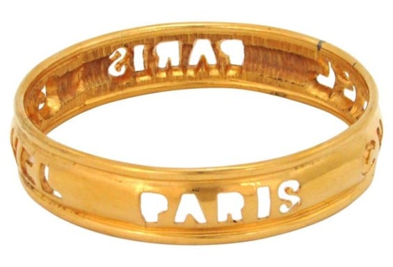 VINTAGE Chanel Paris Cutout Bangle