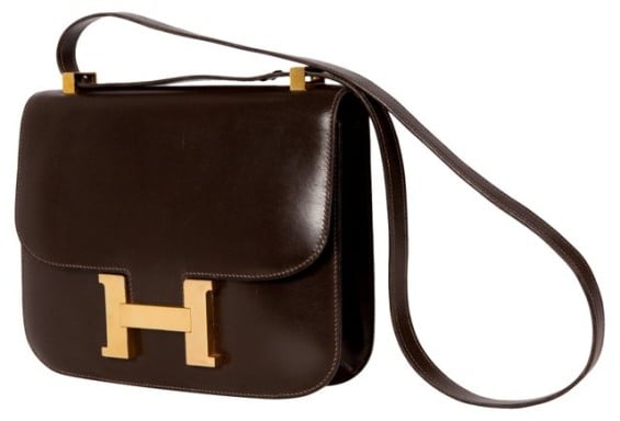 VINTAGE Hermès Chocolate Constance Shoulder Bag