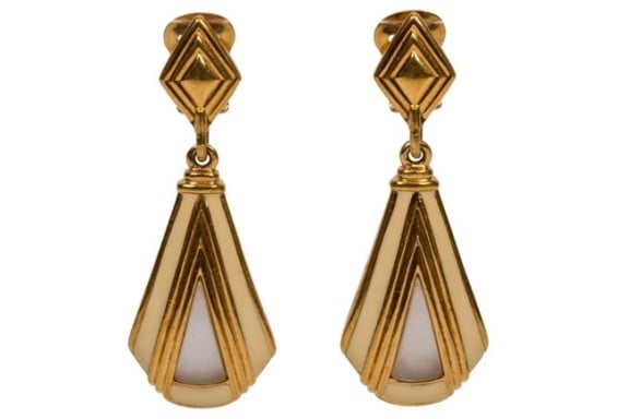 Lanvin Mother-of-Pearl Earrings Vintage Lux