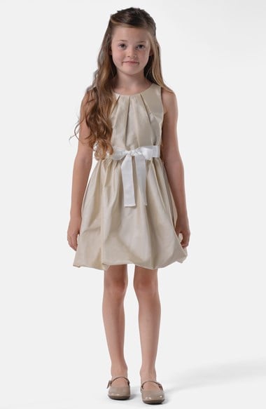Us Angels Taffeta Dress (Toddler Girls) in Taupe