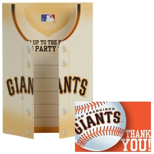 San Francisco Giants Invitation and Thank You Card Set